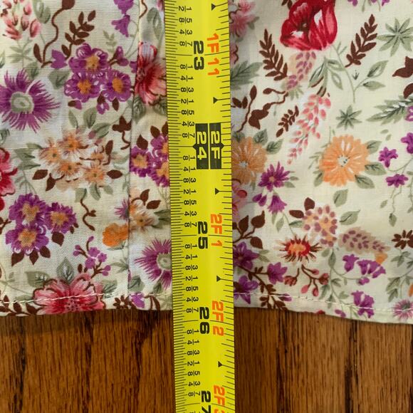 Sweet Pot Mini Floral Button Down Peasant Dress (2) | Cream & Blue | AU 8/US 4 - Picture 11 of 16